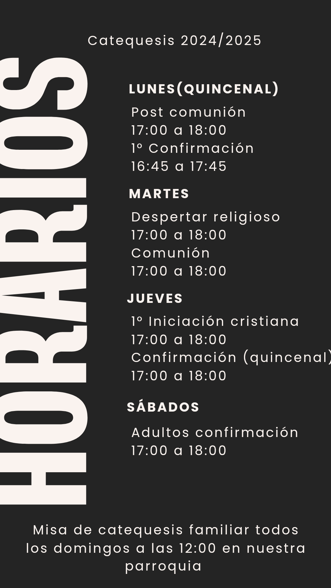 Programa catequesis parroquia Miraflores de la sierra