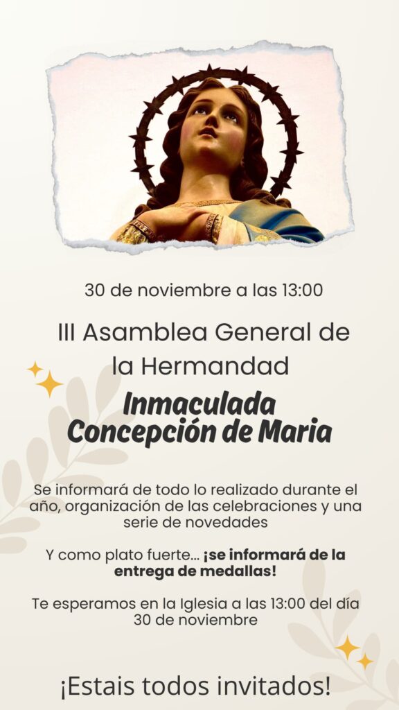 III ASAMBLEA DE LA HERMANDAD INMACULADA CONCEPCIÓN DE MARÍA