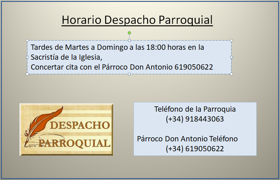 Horario Despacho Parroquial